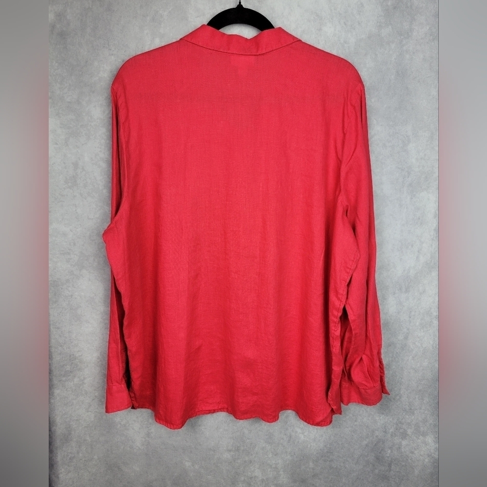 J Jill‎ Love Linen shirt long-sleeved casual business office career Women size L - Picture 4 of 10